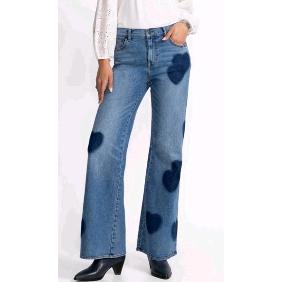 Johnny Was Denim - Johnny Was Women's Darling Amore Medium Wash Straight Flare Jeans New-Size 26
